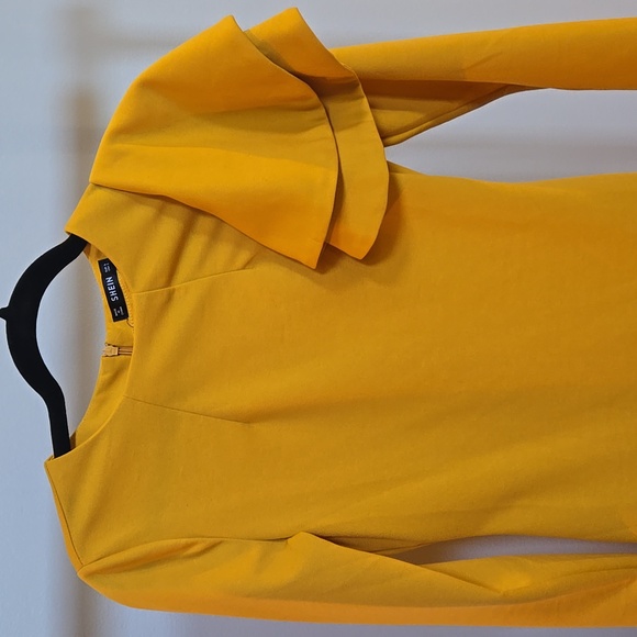 Yellow Long-sleeve Midi Dress, Size Small - Picture 2 of 4